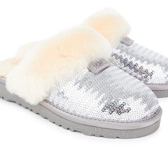 Silver sparkle ugg slippers Clearance